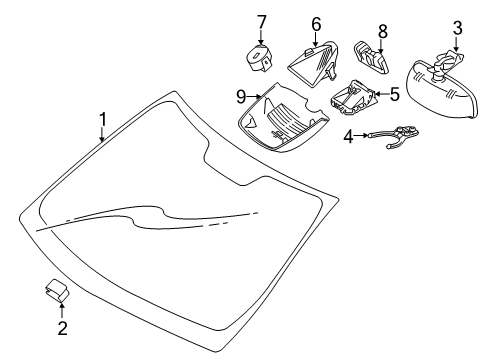 2014 Mercedes-Benz E350 Windshield Glass Diagram 2