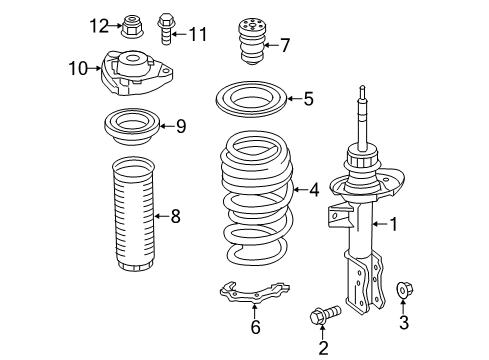 2015 Mercedes-Benz B Electric Drive Struts & Components - Front Diagram