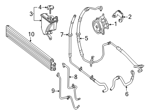 Power Steering Pressure Hose Diagram for 172-466-00-24