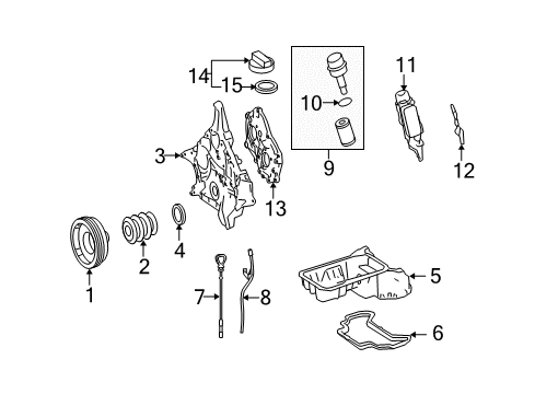 2010 Mercedes-Benz E350 Engine Parts & Mounts, Timing, Lubrication System Diagram 3