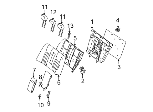 2008 Mercedes-Benz C350 Rear Seat Components Diagram 2