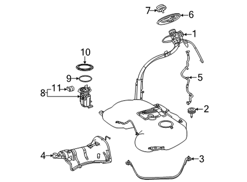 2022 Mercedes-Benz GLS63 AMG Fuel System Components Diagram