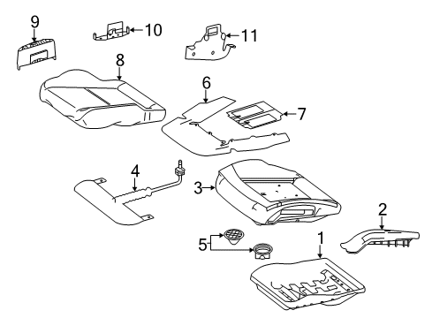 2016 Mercedes-Benz CLS400 Front Seat Components Diagram 1