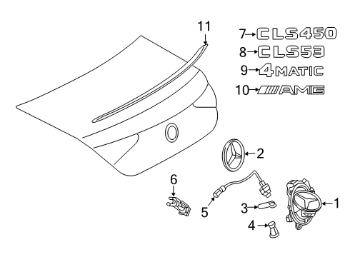 2022 Mercedes-Benz CLS450 Exterior Trim - Trunk Diagram