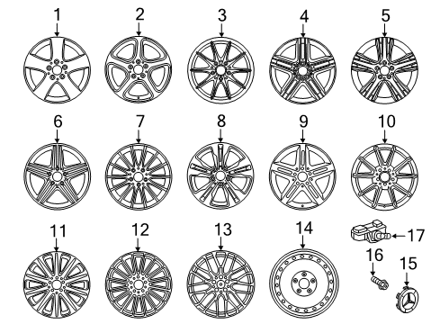 2018 Mercedes-Benz CLA45 AMG Wheels Diagram