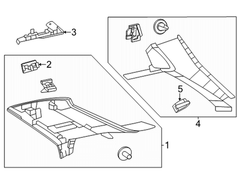 Rear Pillar Trim Diagram for 167-690-69-00-9051