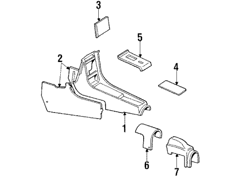 1987 Mercedes-Benz 560SL Center Console Diagram