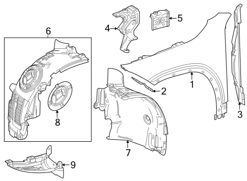 2023 Mercedes-Benz EQB 250 Fender & Components Diagram