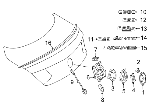 Spoiler Diagram for 205-790-16-00-3996