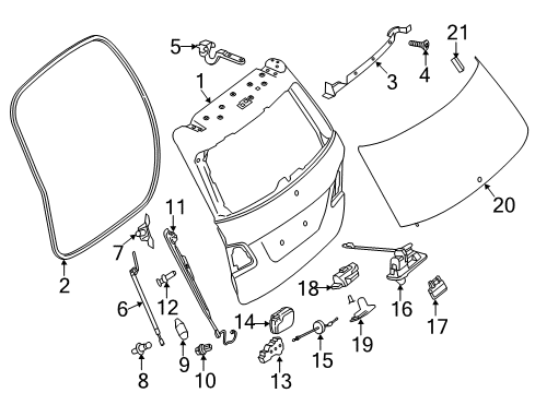 Lift Gate Diagram for 166-740-03-05