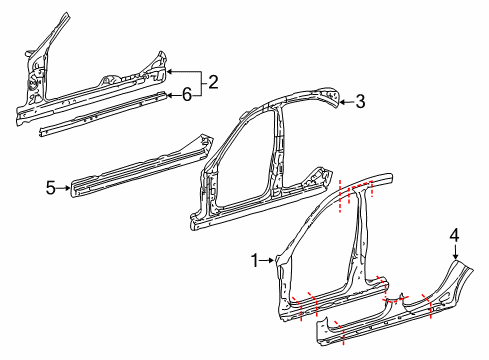 2013 Mercedes-Benz E63 AMG Aperture Panel, Rocker Diagram 1