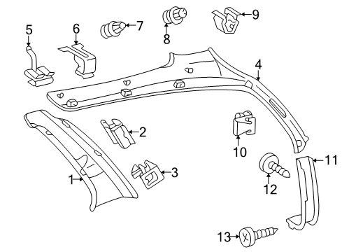 1998 Mercedes-Benz E320 Interior Trim - Quarter Panels Diagram 2