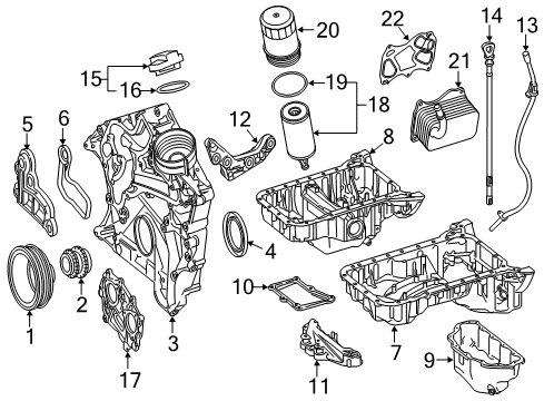 2015 Mercedes-Benz E400 Engine Parts & Mounts, Timing, Lubrication System Diagram 4