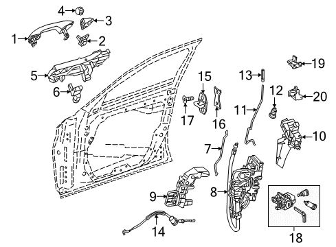 Lock Rod Diagram for 205-723-02-39