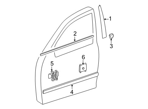 2005 Mercedes-Benz E320 Exterior Trim - Front Door Diagram