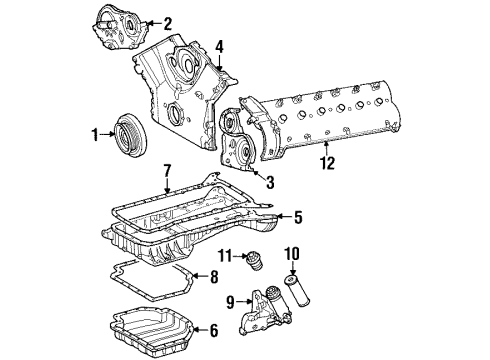 2001 Mercedes-Benz SL600 Engine Parts & Mounts, Timing, Lubrication System Diagram 1