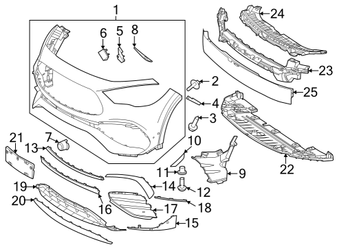 2022 Mercedes-Benz GLA250 Bumper & Components - Front Diagram 1