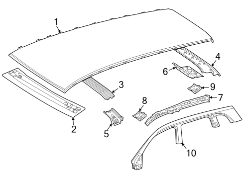 2022 Mercedes-Benz GLB250 Roof & Components Diagram 2