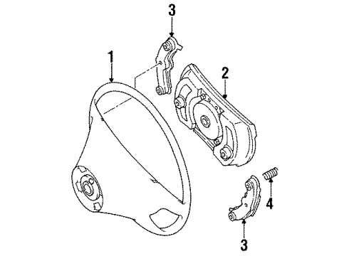 1990 Mercedes-Benz 300SL Steering Wheel & Trim Diagram