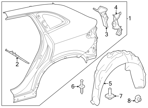 2023 Mercedes-Benz EQE 350 SUV Quarter Panel & Components