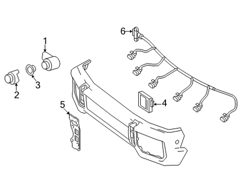 2016 Mercedes-Benz G63 AMG Electrical Components - Front Bumper Diagram