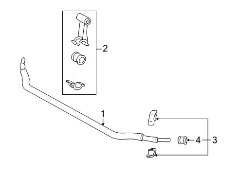 1999 Mercedes-Benz ML320 Stabilizer Bar & Components - Front Diagram