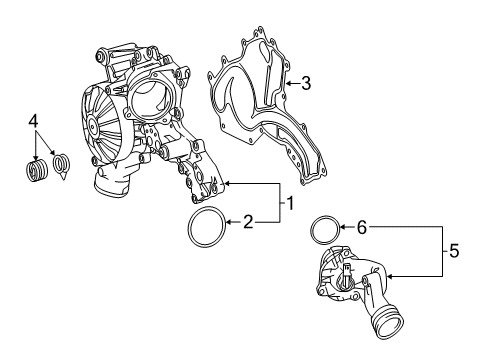 Water Pump Cover Diagram for 278-201-01-03