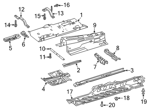 2022 Mercedes-Benz AMG GT 53 Floor & Rails Diagram