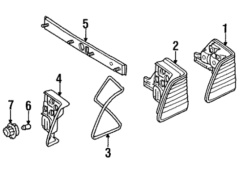 1997 Mercedes-Benz S600 Tail Lamps Diagram 2