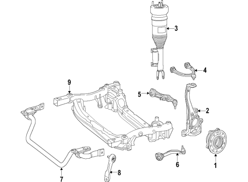 2020 Mercedes-Benz C300 Front Suspension, Control Arm Diagram 8