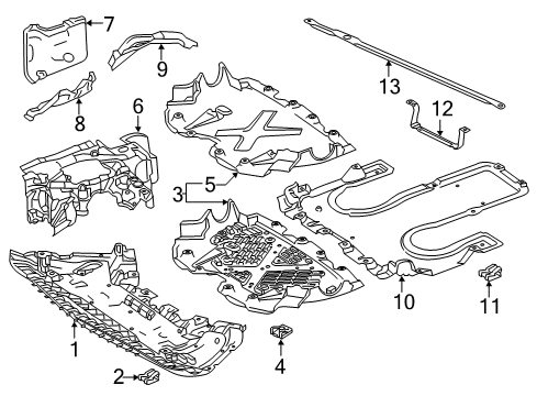 2015 Mercedes-Benz S600 Splash Shields Diagram 1