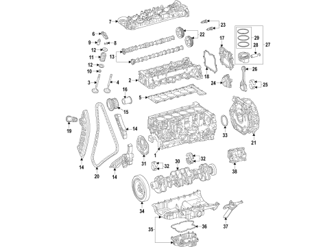 2021 Mercedes-Benz E53 AMG Engine Parts & Mounts, Timing, Lubrication System Diagram 3