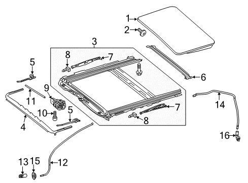 2012 Mercedes-Benz E350 Sunroof, Body Diagram 5