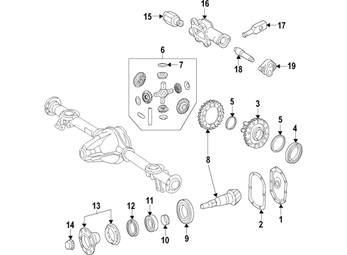 2018 Mercedes-Benz G550 Rear Axle, Differential, Propeller Shaft Diagram 1