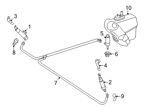 2005 Mercedes-Benz SLK350 Washer Components Diagram