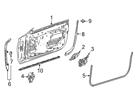 2023 Mercedes-Benz E450 Door & Components Diagram 1