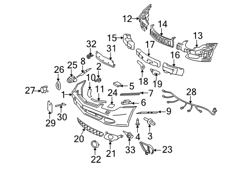 2006 Mercedes-Benz CLS55 AMG Front Bumper Diagram