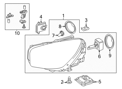 Composite Headlamp Diagram for 231-820-76-61