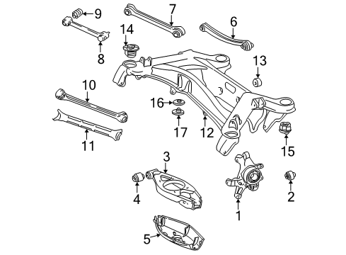 Suspension Crossmember Mount Kit Diagram for 203-350-43-08