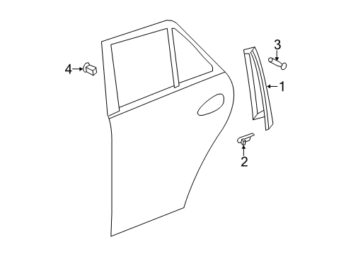 2013 Mercedes-Benz ML550 Exterior Trim - Rear Door Diagram