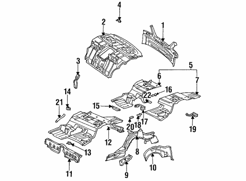 Floor Pan Assembly Diagram for 140-610-08-61