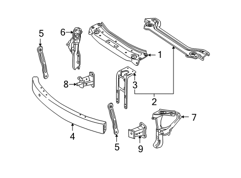 2008 Mercedes-Benz GL320 Radiator Support Diagram