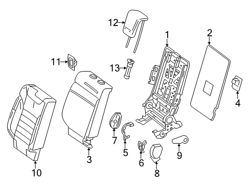 2012 Mercedes-Benz ML550 Rear Seat Components Diagram 3