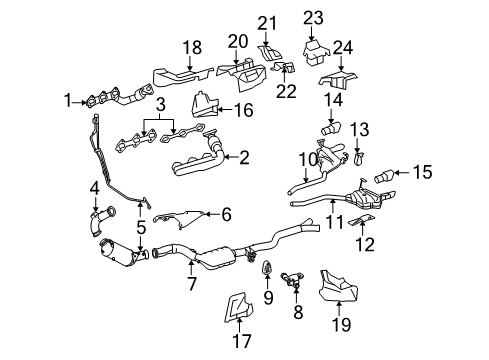 2011 Mercedes-Benz GL350 Exhaust Components, Exhaust Manifold Diagram