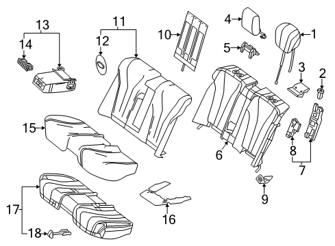 Headrest, Center Hinge Diagram for 222-970-01-25