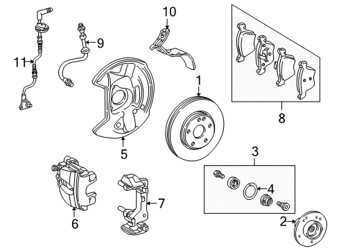 1997 Mercedes-Benz E320 Front Brakes Diagram