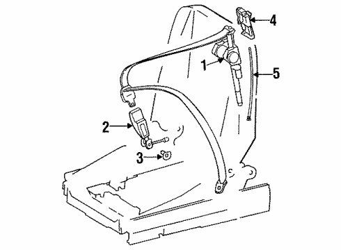 1994 Mercedes-Benz SL500 Front Seat Belts Diagram