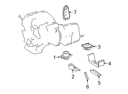 2010 Mercedes-Benz ML450 Engine & Trans Mounting Diagram