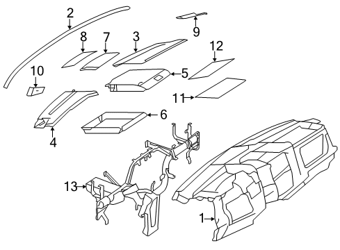 2011 Mercedes-Benz Sprinter 2500 Cluster & Switches, Instrument Panel Diagram 1