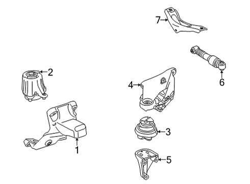 2021 Mercedes-Benz AMG GT Engine & Trans Mounting Diagram